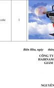 Bảng kê chủng loại và số lượng